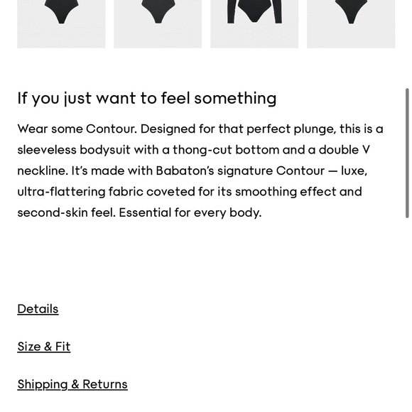 SOLD NWT Babaton Aritzia Contour V-Neck Bodysuit in black size small - Picture 5 of 7